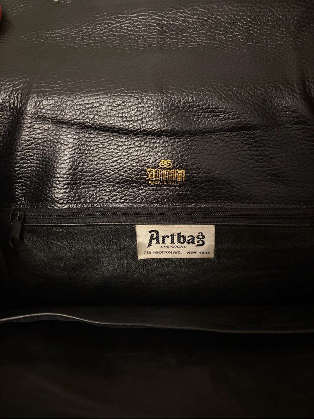 Vintage Italian leather structured carryall in a designer inspired silhouette - Picture 6 of 7